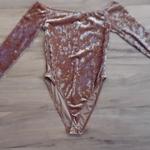 Small forever 21 brown velvet body suit